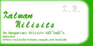 kalman milisits business card